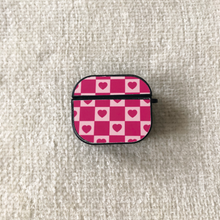 Load image into Gallery viewer, Pink Checked with Hearts AirPod Case