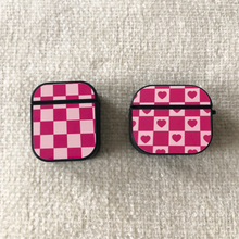 Load image into Gallery viewer, Pink Checked with Hearts AirPod Case