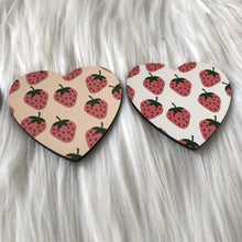 Load image into Gallery viewer, Pink Strawberries Heart Coaster