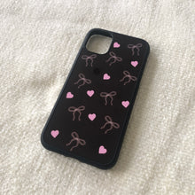 Load image into Gallery viewer, Pink/Black Bows & Hearts