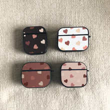 Load image into Gallery viewer, Brown & Beige Hearts AirPod Case