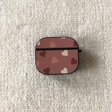 Load image into Gallery viewer, Brown & Beige Hearts AirPod Case