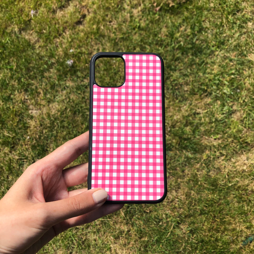 Pink Gingham Phone Case Available for iPhone and Android