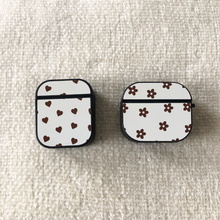 Load image into Gallery viewer, Brown Hearts and Flowers AirPod Case