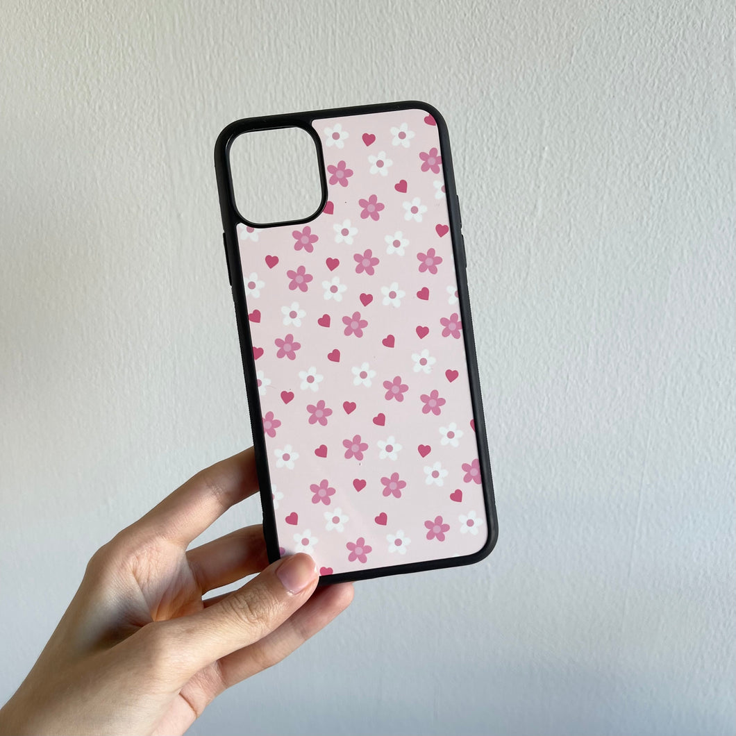 Pink Flowers and Hearts