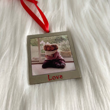 Load image into Gallery viewer, Personalised Photo LOVE Christmas Tree Decoration
