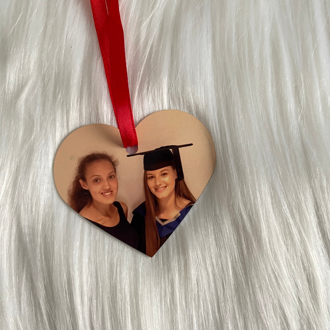 Personalised Photo Heart Christmas Tree Decoration