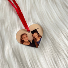 Load image into Gallery viewer, Personalised Photo Heart Christmas Tree Decoration
