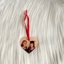 Load image into Gallery viewer, Personalised Photo Heart Christmas Tree Decoration
