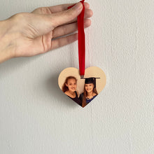 Load image into Gallery viewer, Personalised Photo Heart Christmas Tree Decoration
