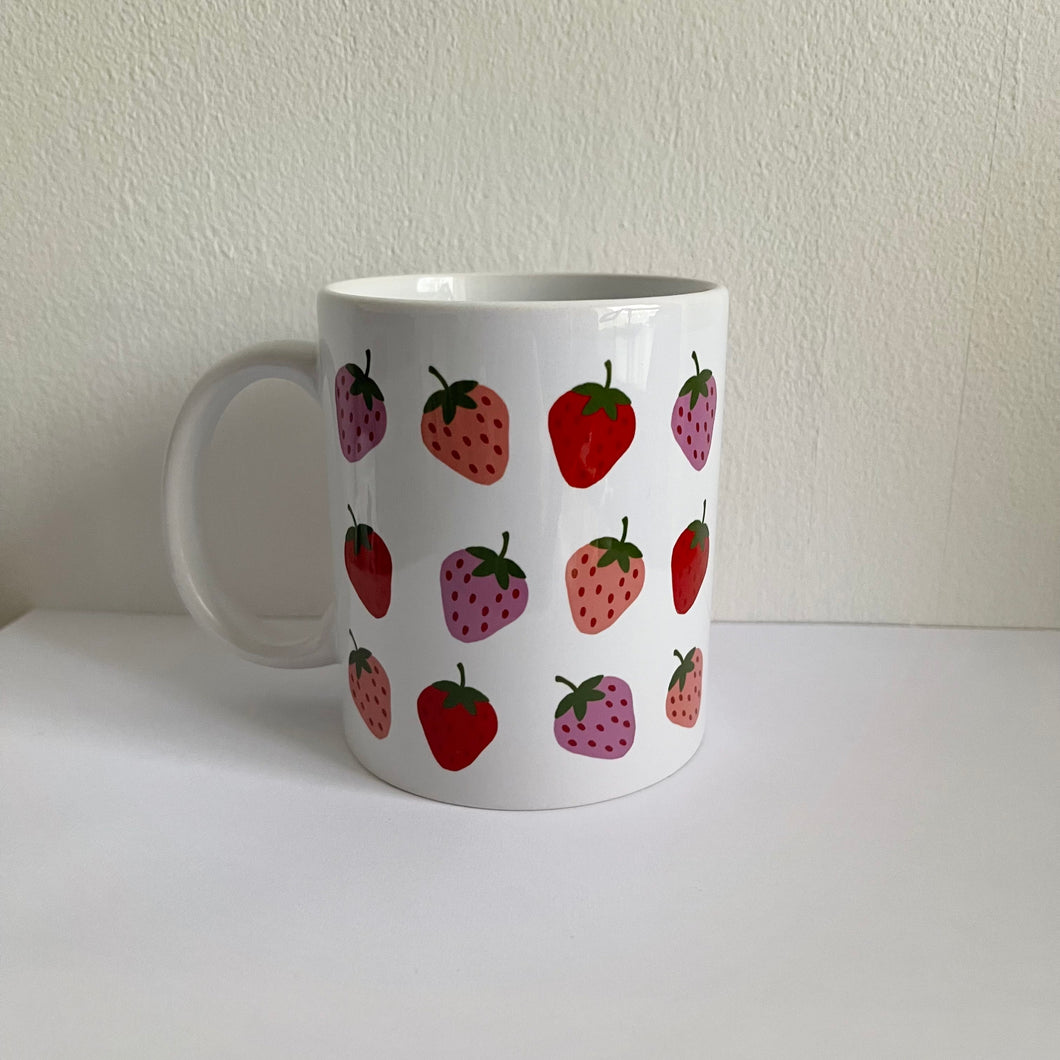 Pink & Purple Strawberries Mug