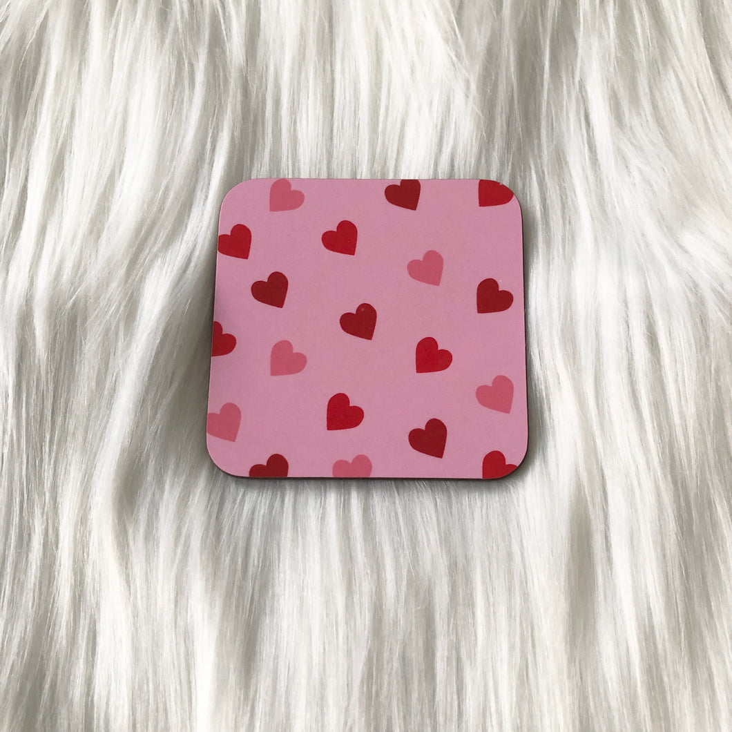 Red and Pink Hearts Coaster