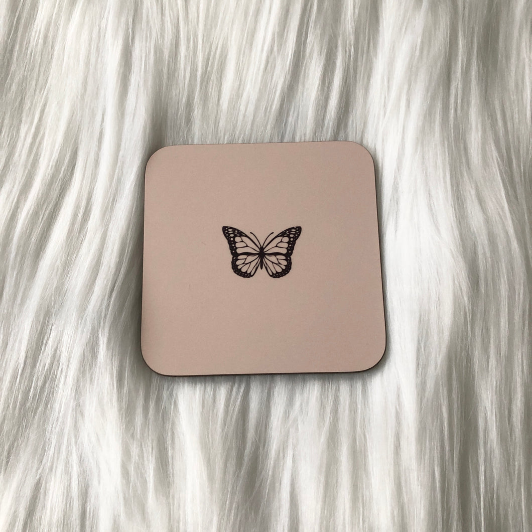 Beige Butterfly Coaster