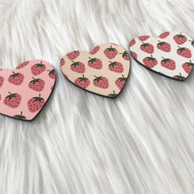 Load image into Gallery viewer, Pink Strawberries Heart Coaster
