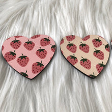 Load image into Gallery viewer, Pink Strawberries Heart Coaster
