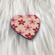 Load image into Gallery viewer, Pink Flowers Heart Coaster
