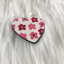 Load image into Gallery viewer, Pink Flowers Heart Coaster
