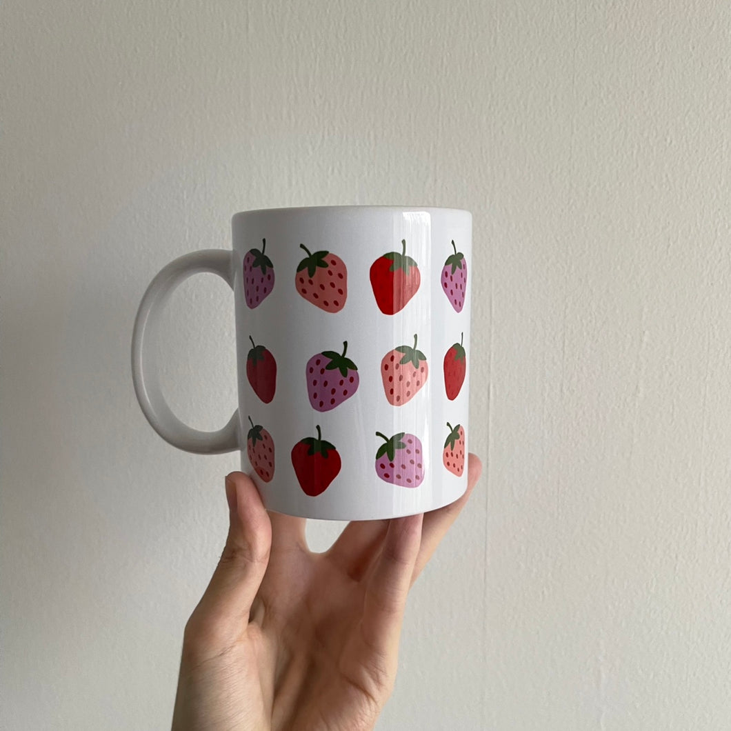 Pink & Purple Strawberries Mug