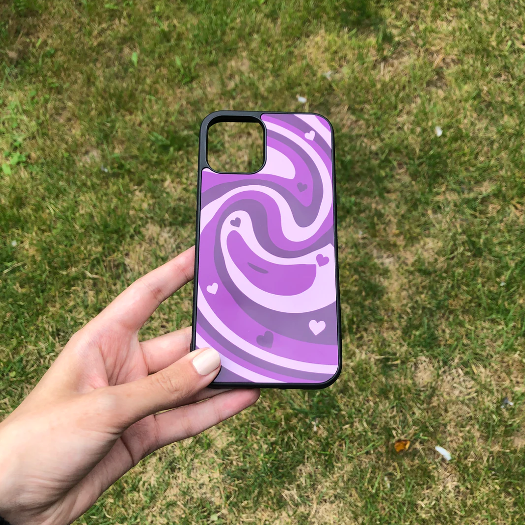 Bright Purple Swirls with Hearts