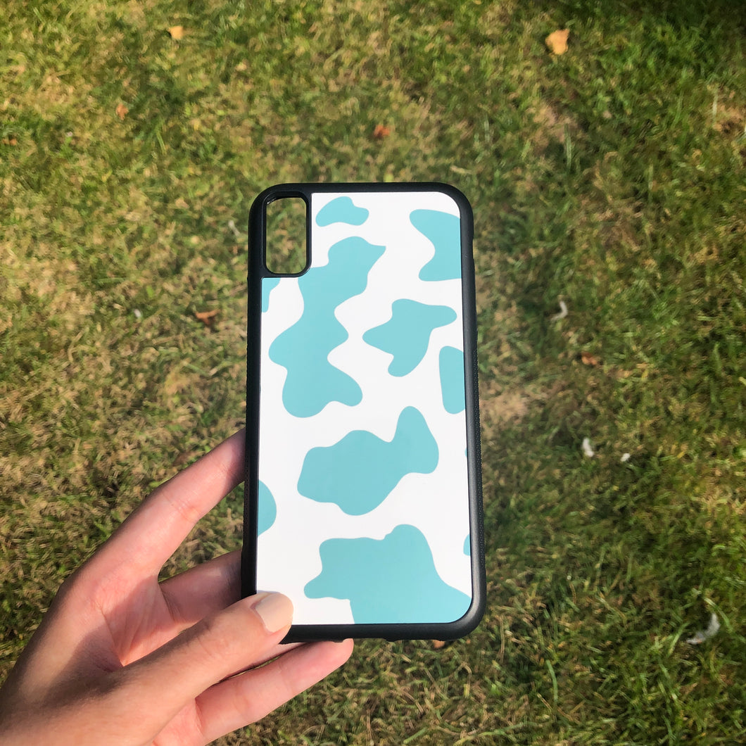 Aqua Cow Print